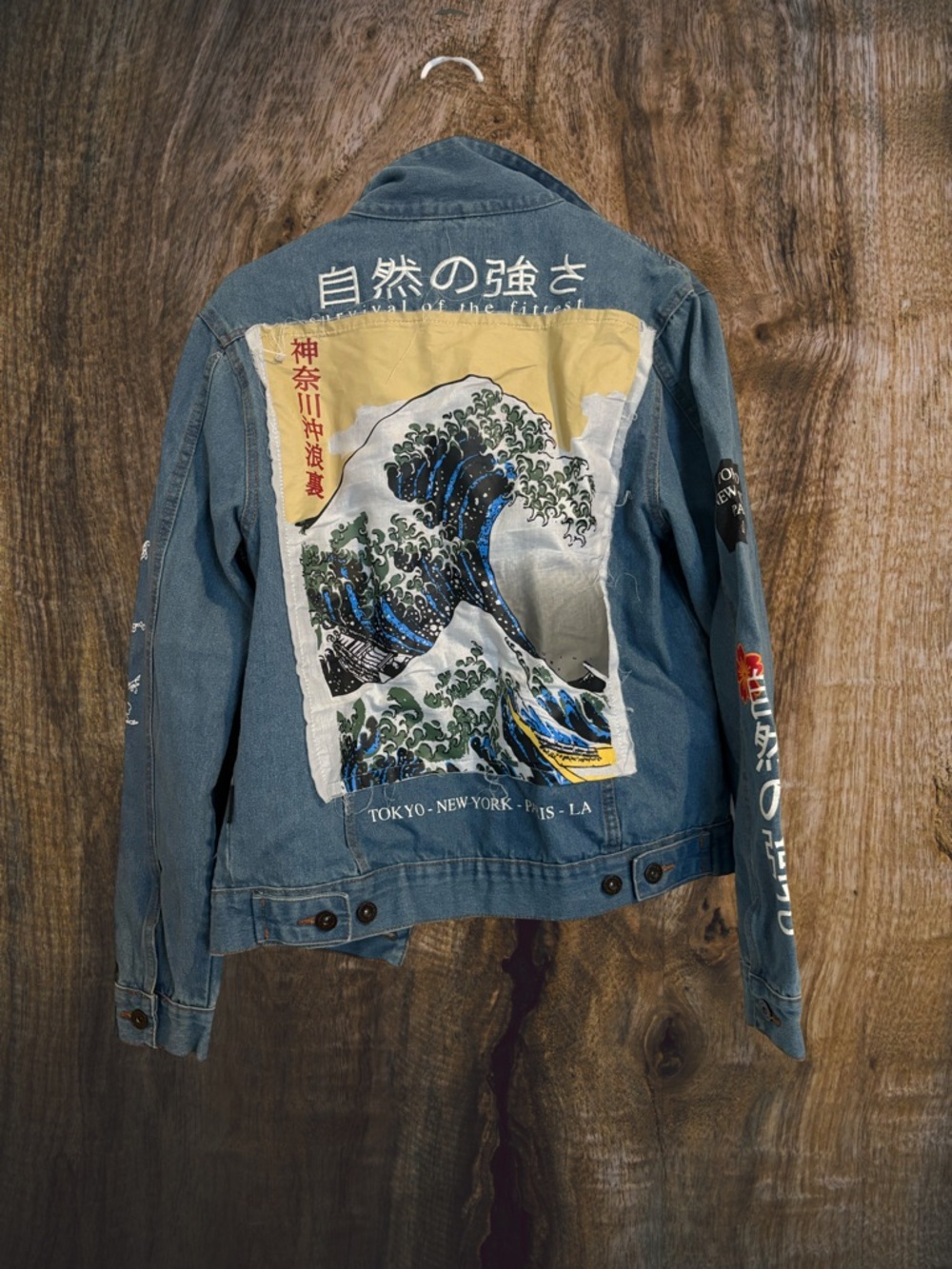 Japanese Art Denim Jacket – Statement Graphic Jean Jacket - Picture 6 of 6